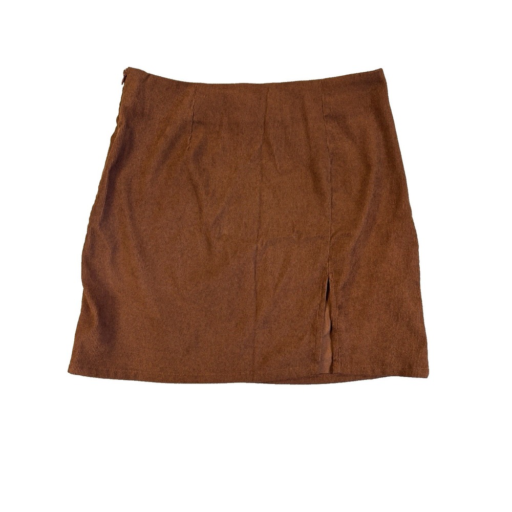 Juniors Med Sexy Brown Lightweight Corduroy Mini Skirt Festival Event Hippie